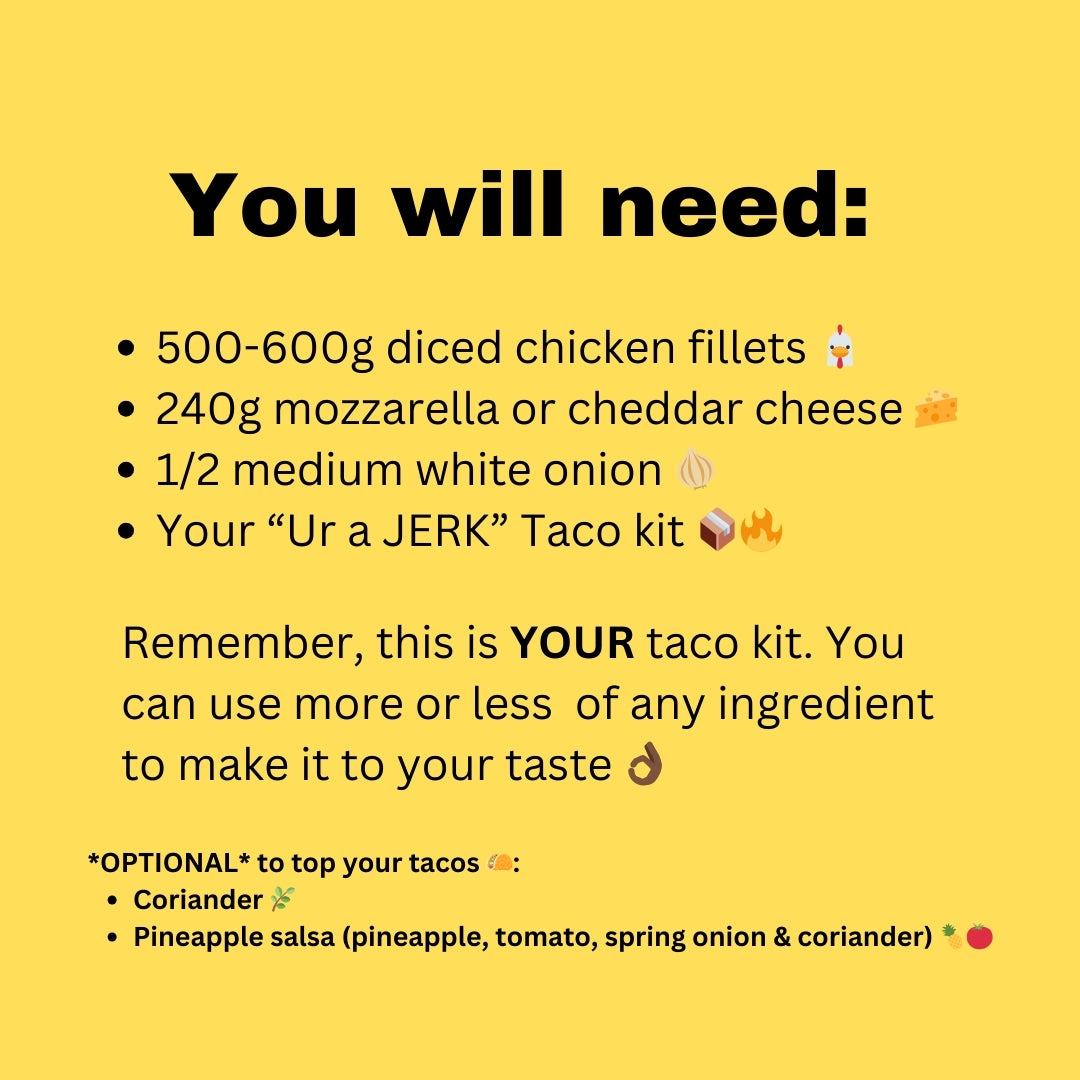 "Ur a JERK": at-home taco kit 🌮📦